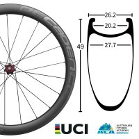 35% Off 49mm 1290g Improved 2024 Weight Carbon Clincher Wheel Set & Free Shipping Worldwide
